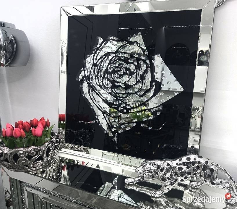 Lustrzany obraz z kryształkami Glamour Róża małopolskie Golkowice
