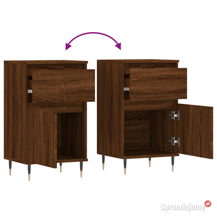 Szafki 2 brązowy dąb 40x35x70 materiał