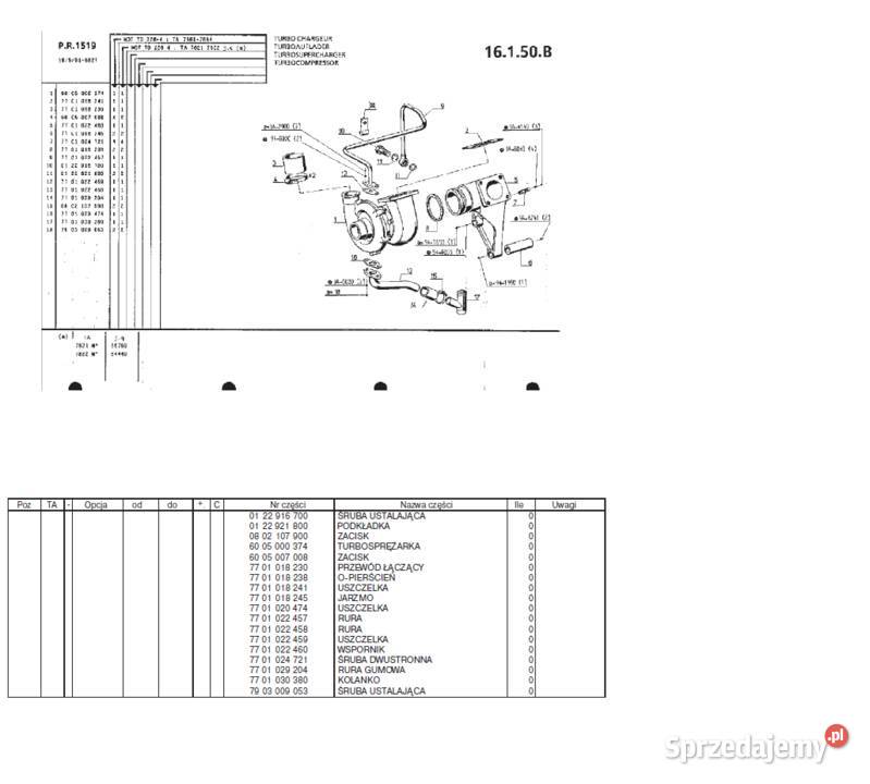 Ciągnik Renault 9514 TX katalog części Gdańsk
