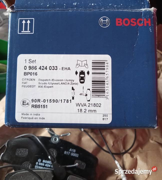 Klocki hamulcowe Bosch Numer części 0986424033 Układ hamulcowy Szczecin