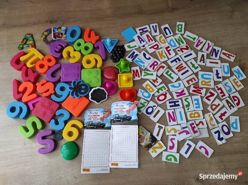 Zestaw magnesów Magnesy literki i cyferki notesy