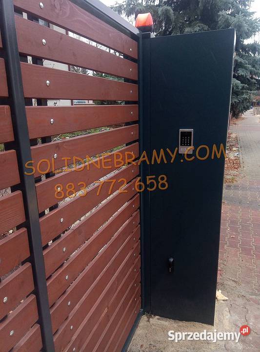 Brama przesuwna skrzydłowa sztachety poziome Otwock