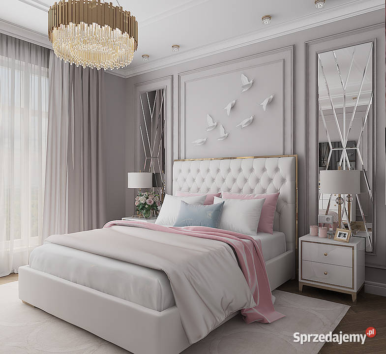 Łóżko glamour złote ze stelarzem 200x200 mazowieckie Warszawa