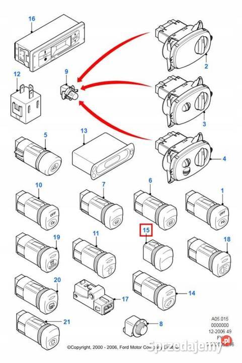ZAŚLEPKA DESKI ROZDZIELCZEJ FORD TRANSIT osobowe