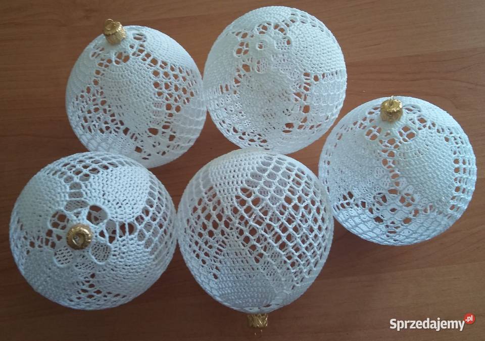 Duże Bombki szydełkowe na choinkę różne wzory i