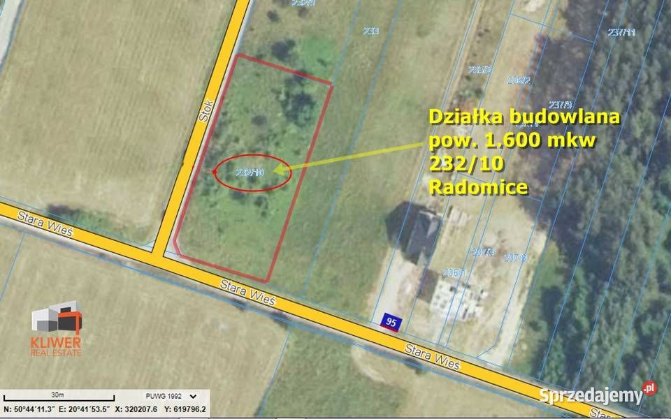 Sprzedam działkę budowlaną 1600 w Radomice sprzedam