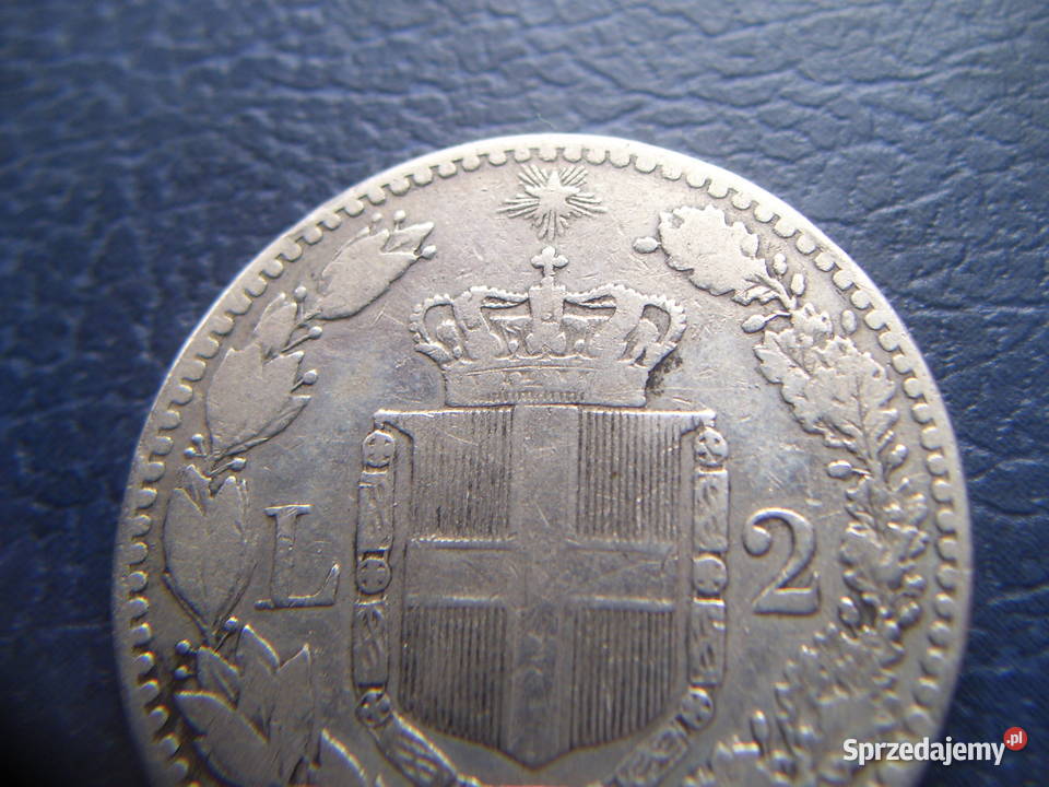 Stare monety 2 lir 1897 Włochy srebro Lesko sprzedam