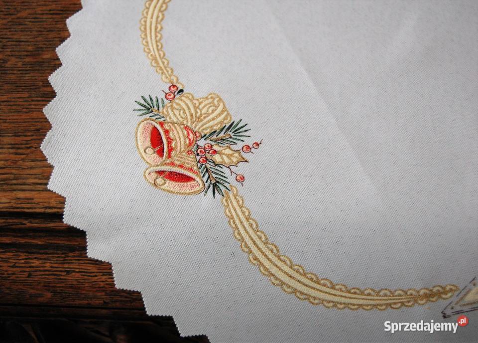 Świąteczna serwetka owalna poliester Boże wielokolorowy Lublin sprzedam