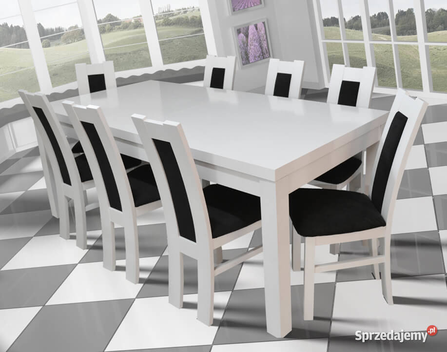 Stół Biały Dębowy VERONA 6 krzeseł OMEGA warmińsko-mazurskie Olsztyn