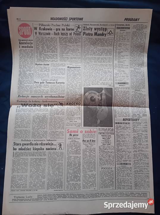 Trybuna Ludu 226 czwartek 23 września 1982 r Antyki, Sztuka, Kolekcje Koźminek