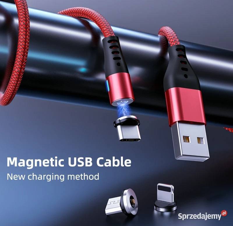 Kabel Przewód USB typ C Micro iPhone Magnetyczny Sieradz