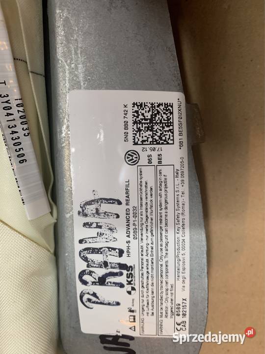 Kurtyna powietrzna airbag prawa 5N0880742K vw Szczecin