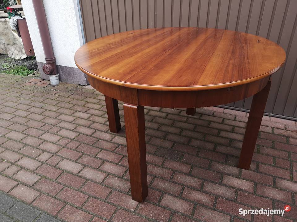 Stół Okrągły Orzech Zgrabny 110 Antyk Stary Swarzędz