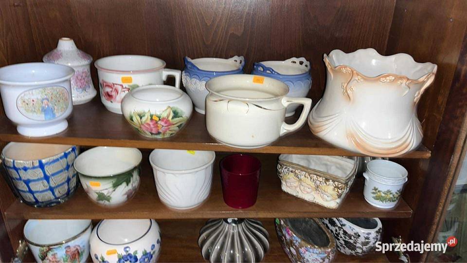 Osłonka Doniczka ze scenkami w 2 medalionach Gdańsk