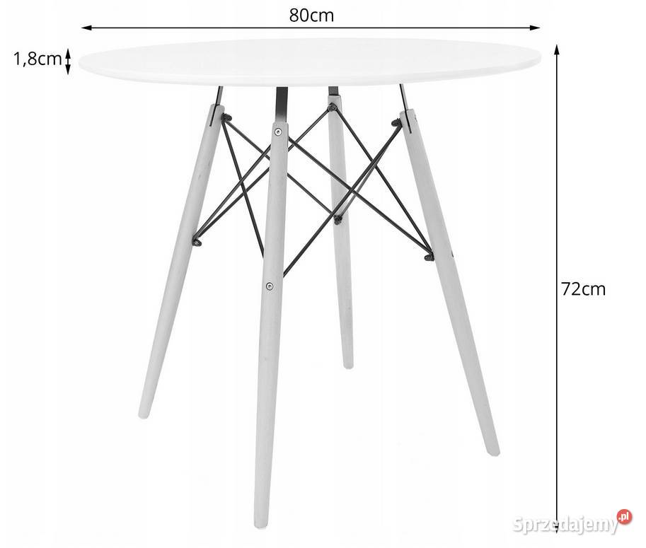 Zestaw STÓŁ 80 4 Krzesła Nowoczesny Skandynawski