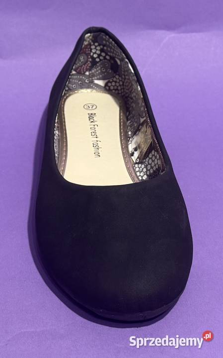 Czarne gładkie baleriny rozmiar 38 AKS5 skóra ekologiczna Żyrardów
