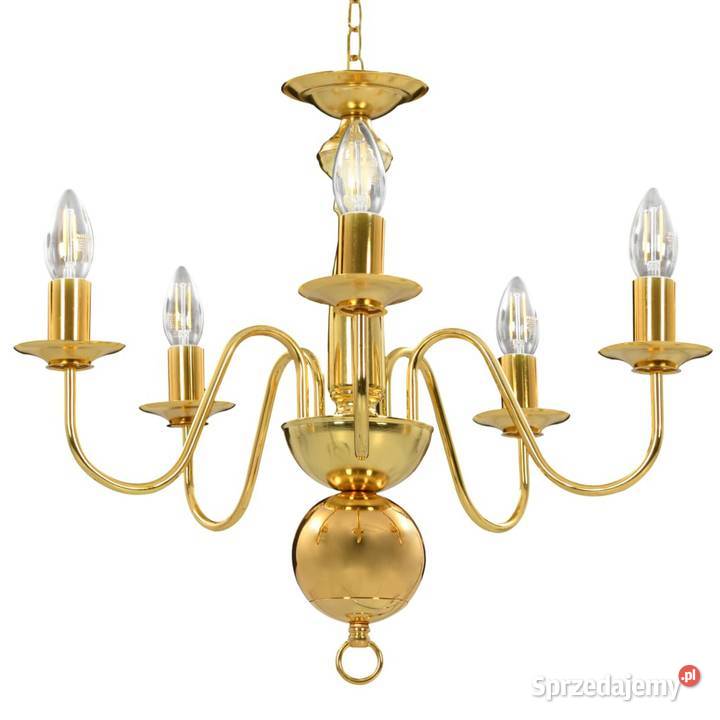 vidaXL Żyrandol złoty 5 żarówek E14SKU281617