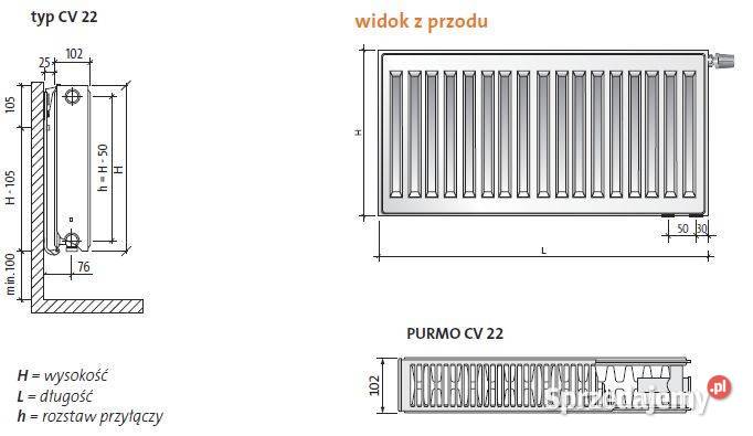 Purmo Ventil Compact CV22 600x800 grzejnik Grzejniki Warszawa