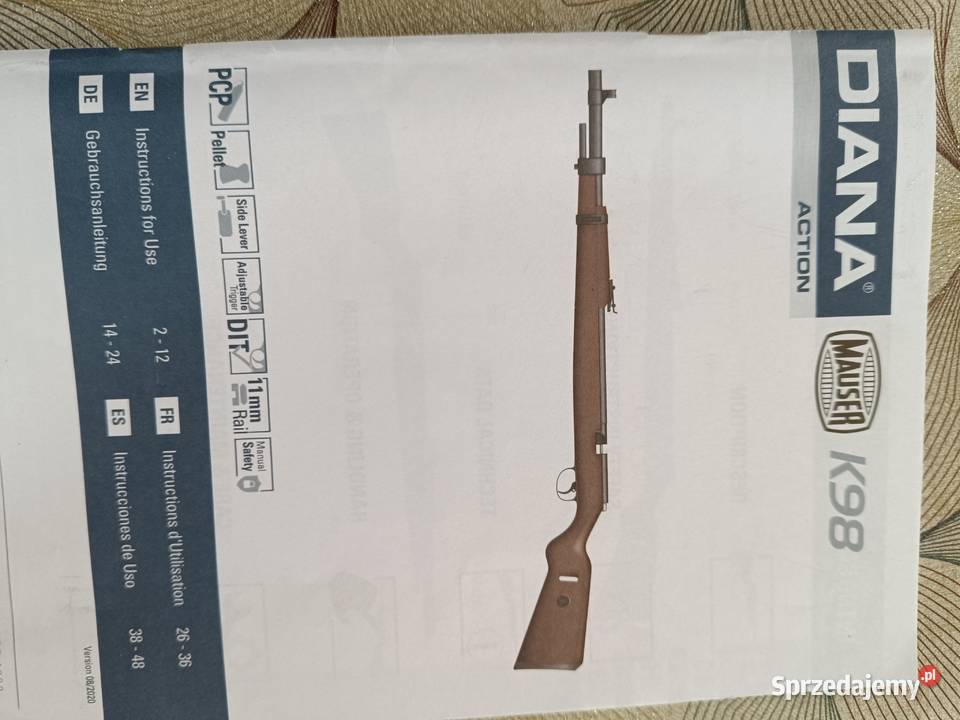 Wiatrówka PCP Diana Mauser K 98 45mm Sporty strzeleckie i myślistwo kujawsko-pomorskie sprzedam