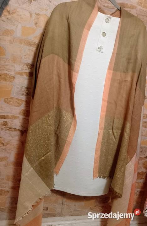 Duża chusta oversize ze złotą nitką z Madrytu Dla kobiet Galanteria i dodatki Kraków