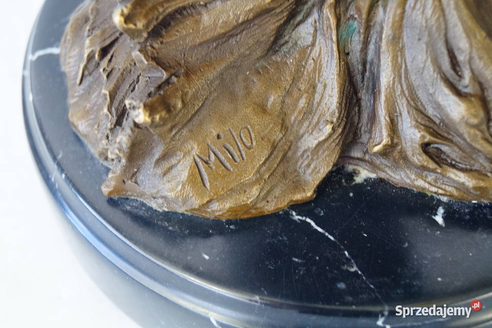 Figura z brązu DUŻA SOWA symbol mądrości rzeźba Gizałki