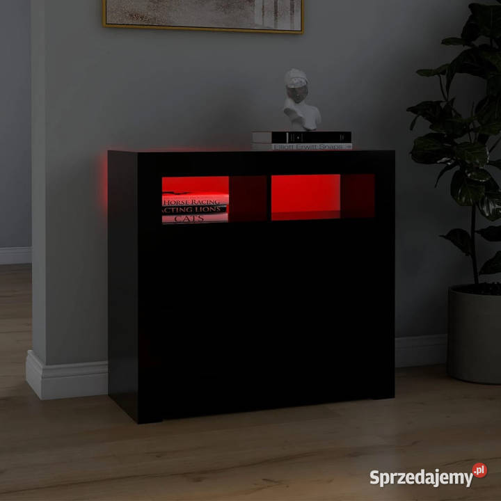 Szafka z oświetleniem LED czarna 80 x 35 x 75 Pozostałe Warszawa