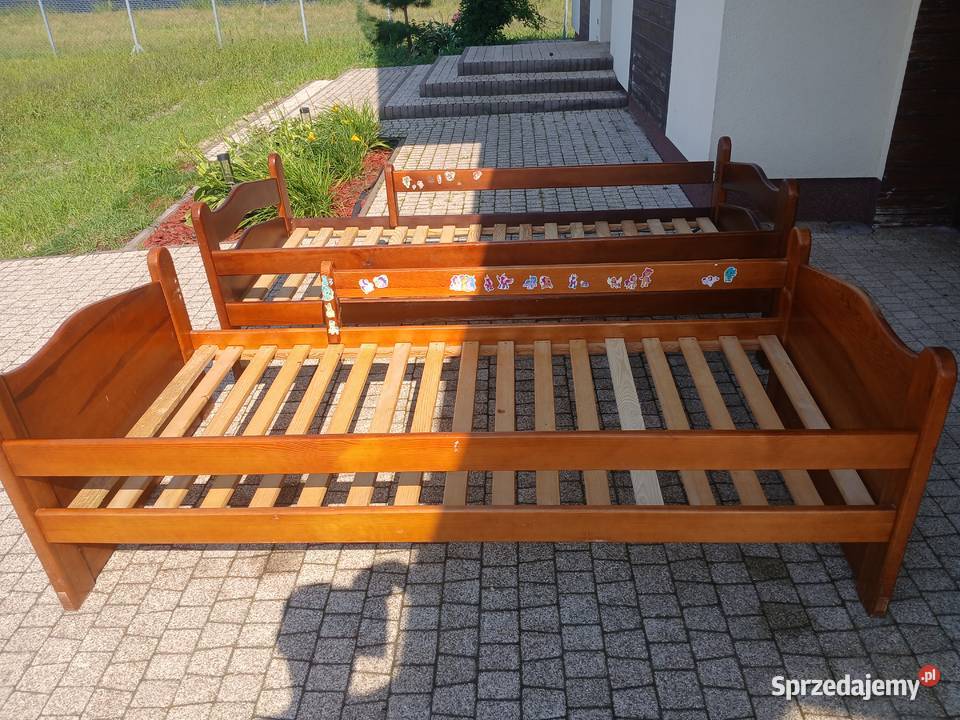 Łóżka drewniane młodzieżowe używane 210x96 Adamów