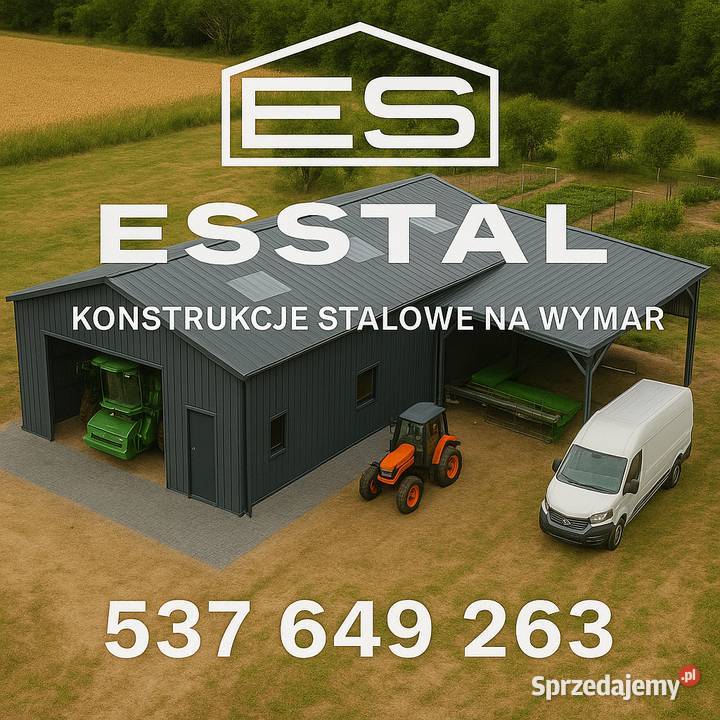 GARAŻ BLASZANY Na Maszyny Wiata Garażowa 45m2 Sztum