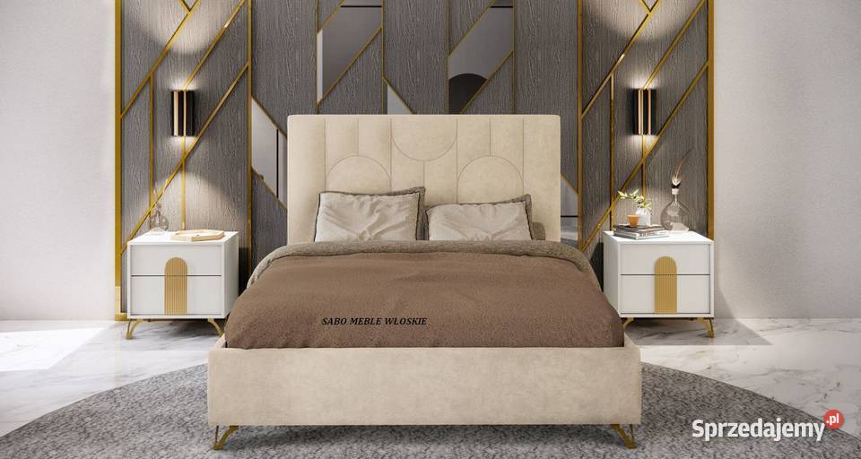 Nowoczesna włoska szafka nocna Gracja białozłota podkarpackie Przemyśl