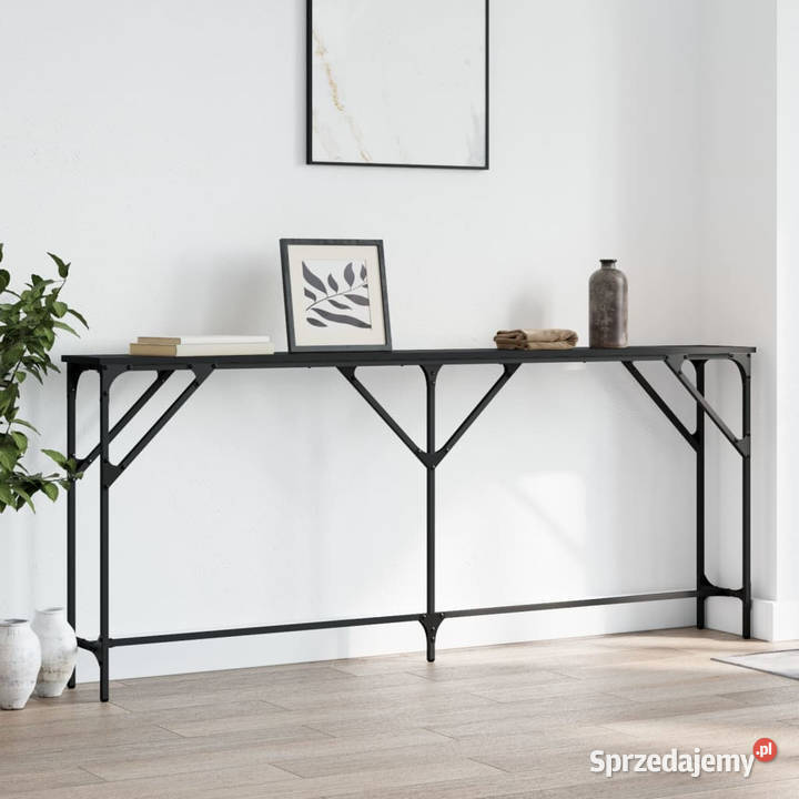 Stolik konsolowy czarny 180x23x75 materiał Warszawa