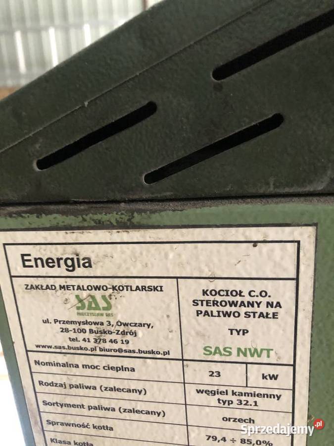 Piec co na Wegiel i drewno uzywany SAS NWT 23 kw Busko-Zdrój sprzedam