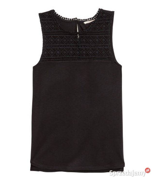 Czarna koszulka top koronka xs 34 hm kujawsko-pomorskie