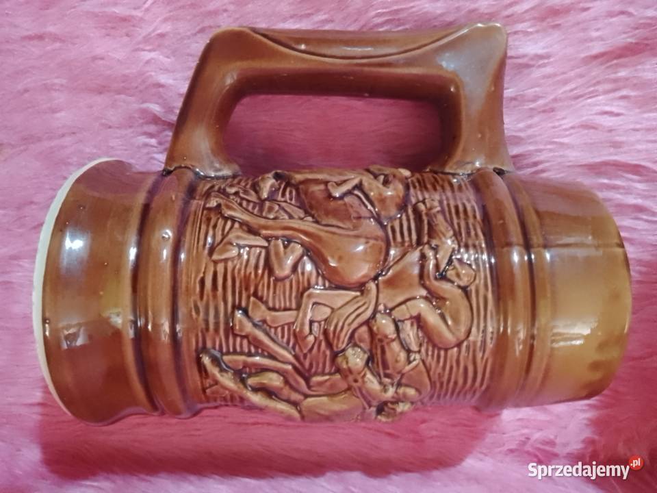 3x KuflewazonJeźdźcy na koniach duże porcelit Porcelana i szkło Świdnik