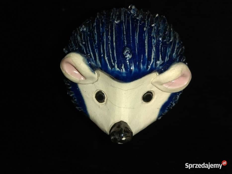 Figurka Jeża Kobalt Ceramika Porcelana i szkło