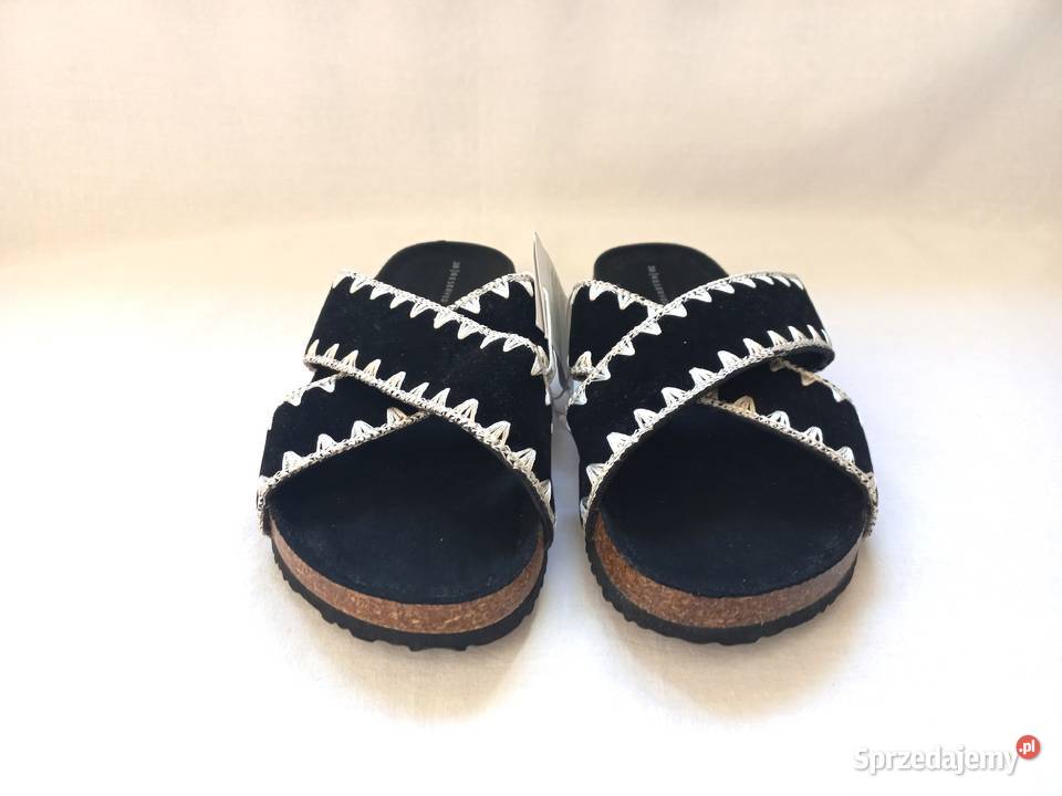 Klapki czarne Buty białe r 38 damskie BOHO Białystok sprzedam