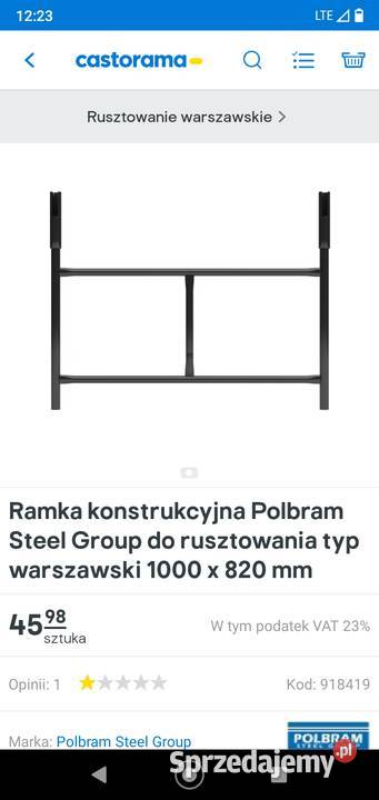 Rusztowanie warszawskie Świerklany sprzedam