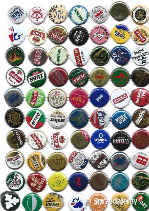 Kapsle polskie z piwa zestaw 8 Puławy