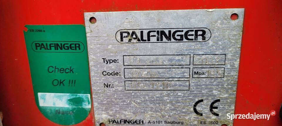 Wózek widłowy podwieszany palfinger f3 203px wielkopolskie Huta Szklana