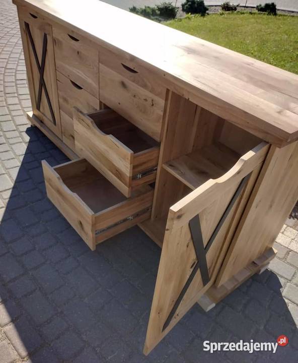 KOMODA LOFT INDUSTRIAL Z DĘBU Szafy, regały, półki Starogard Gdański