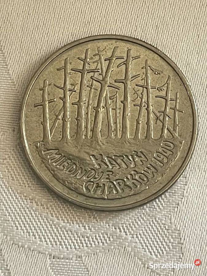 Srebrna moneta 2 1995 r Katyń Numizmatyka Kraków