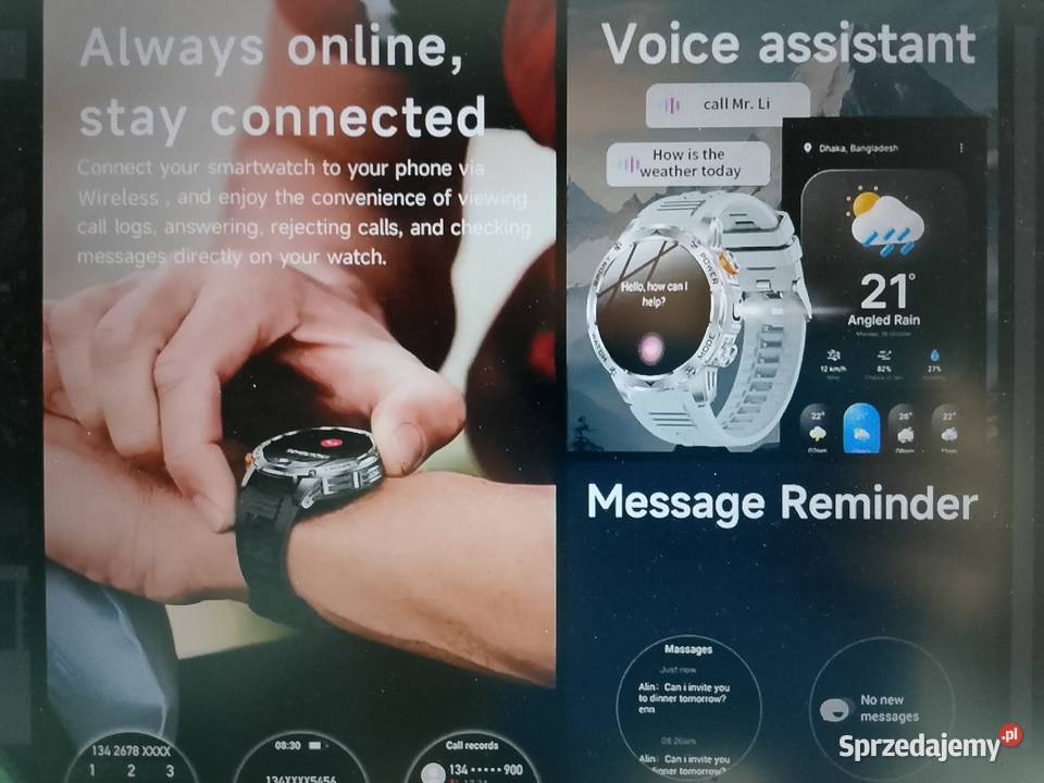 Smartwatch 2025r bateria 1000 mAh piękny nowy łódzkie Zgierz