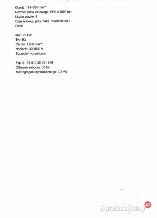 Prasa MULLER model PZEWL 160x1750 Toruń