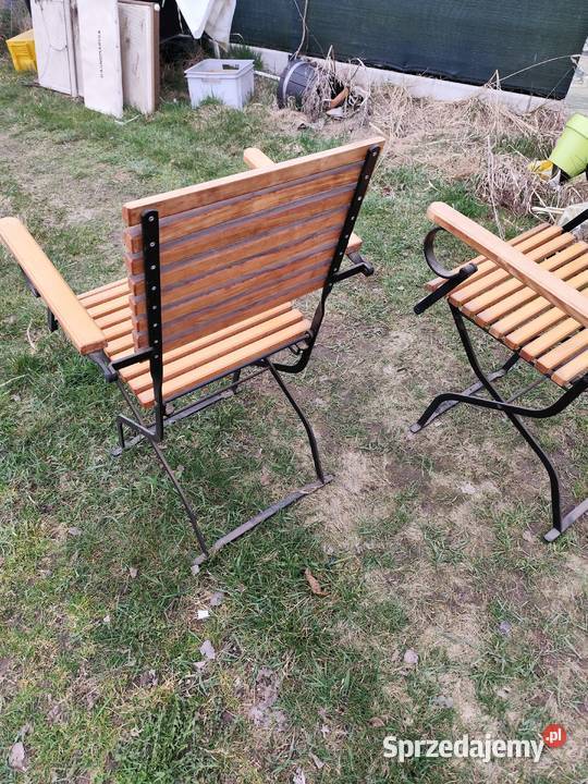 krzesla ogrodowe metal drewno Lubin