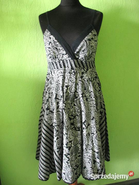 Sukienka bawełniana midi 40 L biust 90 Monsoon czarny