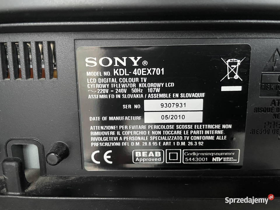 Telewizor SONY BRAVIA 40 LCD 40cale dolnośląskie sprzedam