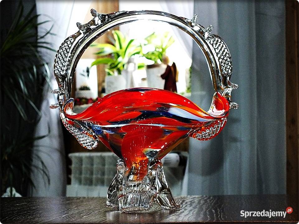 Szklany kolorowy Koszyk 27 Koszyczek Ząbkowice Żary