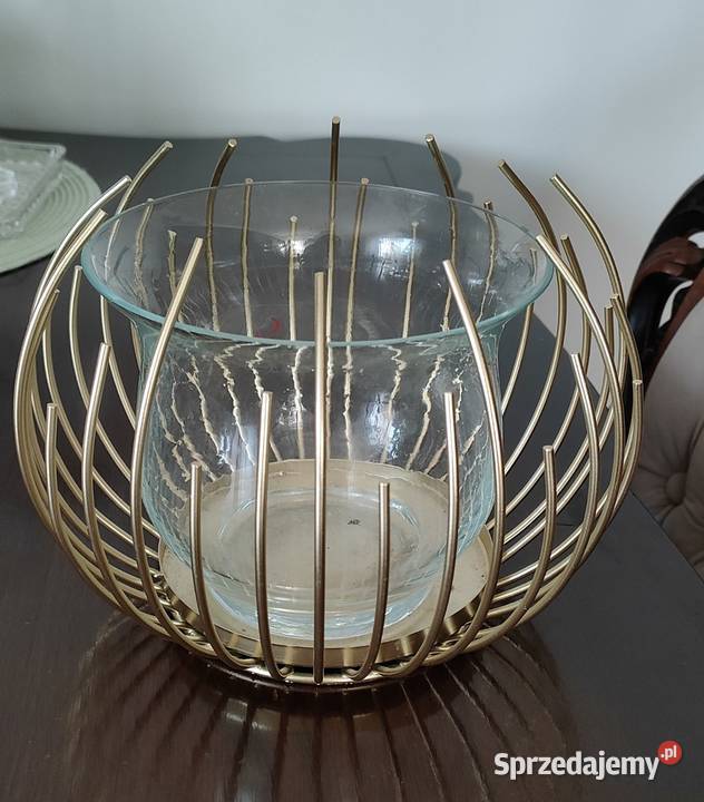 Lampion świecznik szkło plus metal Lublin