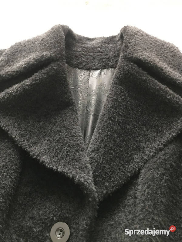 Ekskluzywny Płaszcz z Czarnej Wełny Idealny Zimowa  Kurtki i płaszcze Pszczyna