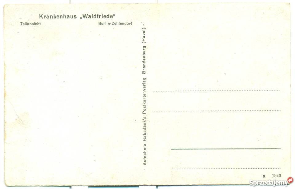 Krankenhaus Waldfriede Teilansicht Berlin Pocztówki i karty telefoniczne Ostrów Wielkopolski