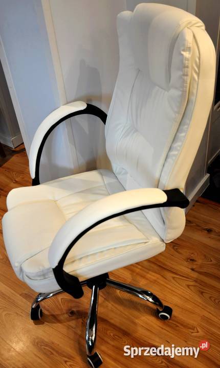 Wygodny FOTEL BIUROWY Krzesło Biurowe TILT Chrom Fotele i pufy